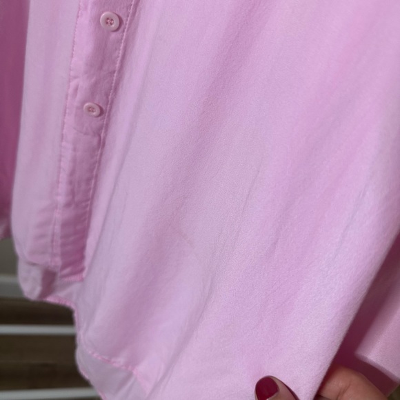 Beach Bikini Cover-up | Long Roll-up Sleeve Beach Shirt | Pink Button Down Shirt - Picture 8 of 14